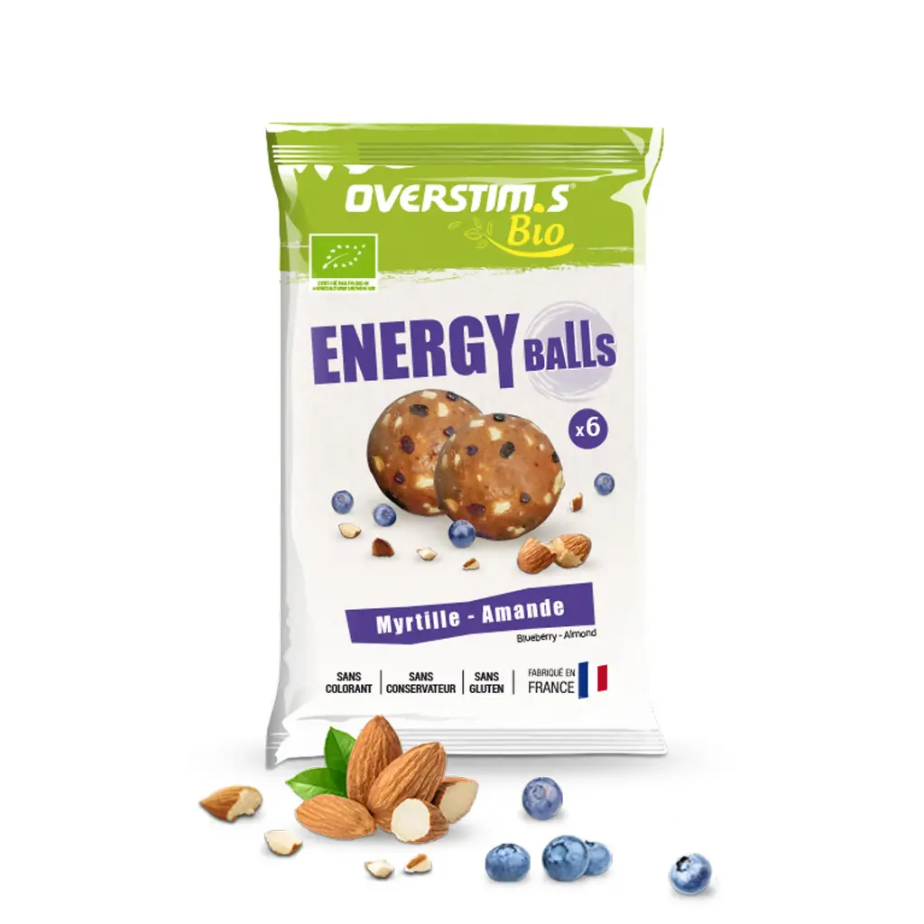 OVERSTIM.s Organic Energy Balls | Flavor - Blueberry - Almond | 1 sachet