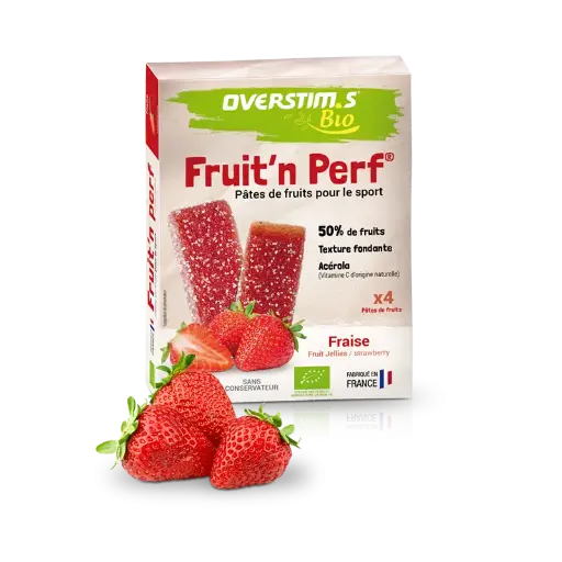 OVERSTIM.s Organic Fruit Jelly - Fruit'n Perf | Flavor - Strawberry | per pack (4 bars)